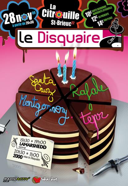 Le Disquaire — affiche concert 3 ans